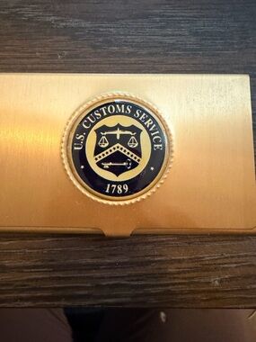 U.S. Customs Service Gold Card Holder with Emblem